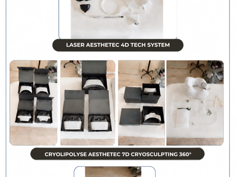 Lot de 3 appareils Aesthetec (laser, cryolipolyse, hydralift)