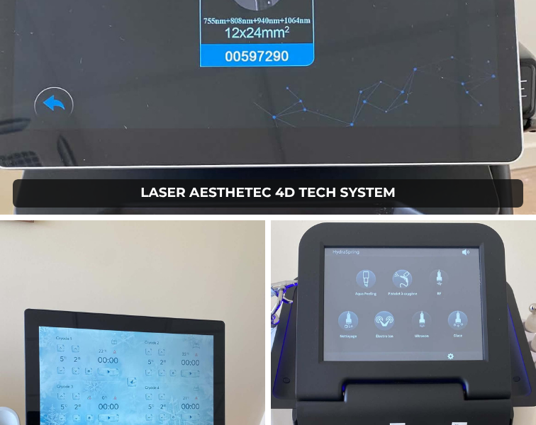 Lot de 3 appareils Aesthetec (laser, cryolipolyse, hydralift)